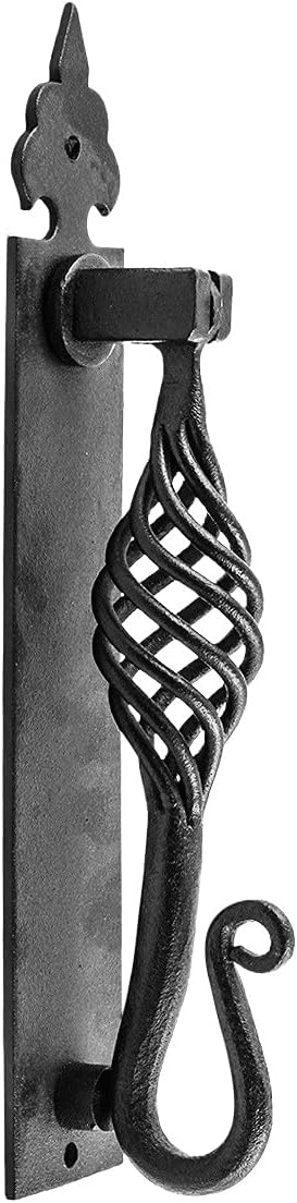 Door Knockers 10 in. Black Cast Iron Birdcage Style Door Knocker with Mounting Hardware
