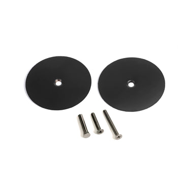 2 Set Door Knob/Door Handle Hole Cover Plate, Deadbolt Cover Plate Matte Black, 2 5/8" Diameter Round, Door Hole