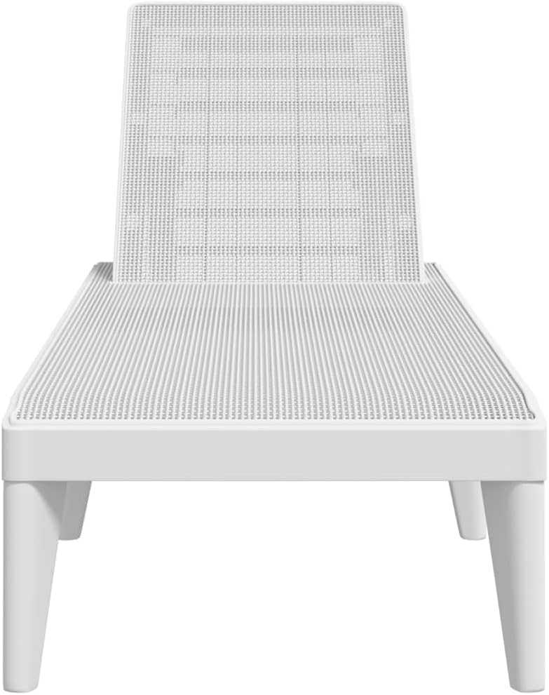 Adjustable Sun Lounger and Garden, Heavy Duty Polypropylene Reclining Outdoor Chaise Lounge with Jute Texture Finish