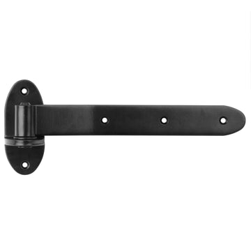 4 Pack 12" Black Strap Gate Hinge, Heavy Duty T Shape Lift Off Door Hinge