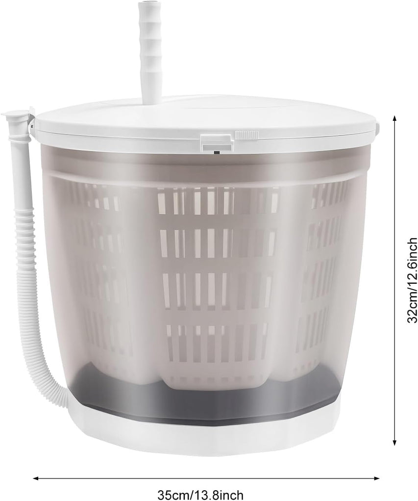 Hand Crank Washing Machine, 2 in 1 Non-Electric Washer Manual Traveling Outdoor Washing Machine Grey Mini Compact