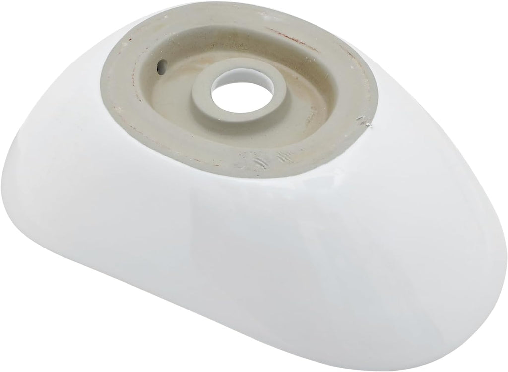 Bowl Sink For Bathrooms 17" x 11" Oval White Vessel Sink Modern Boat Shape Artistic Basin Bathroom Vessel Sinks Above