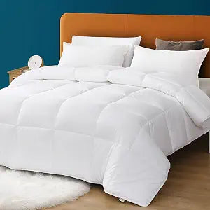 King Down Alternative Comforter,White Duvet Insert,Cotton Cover