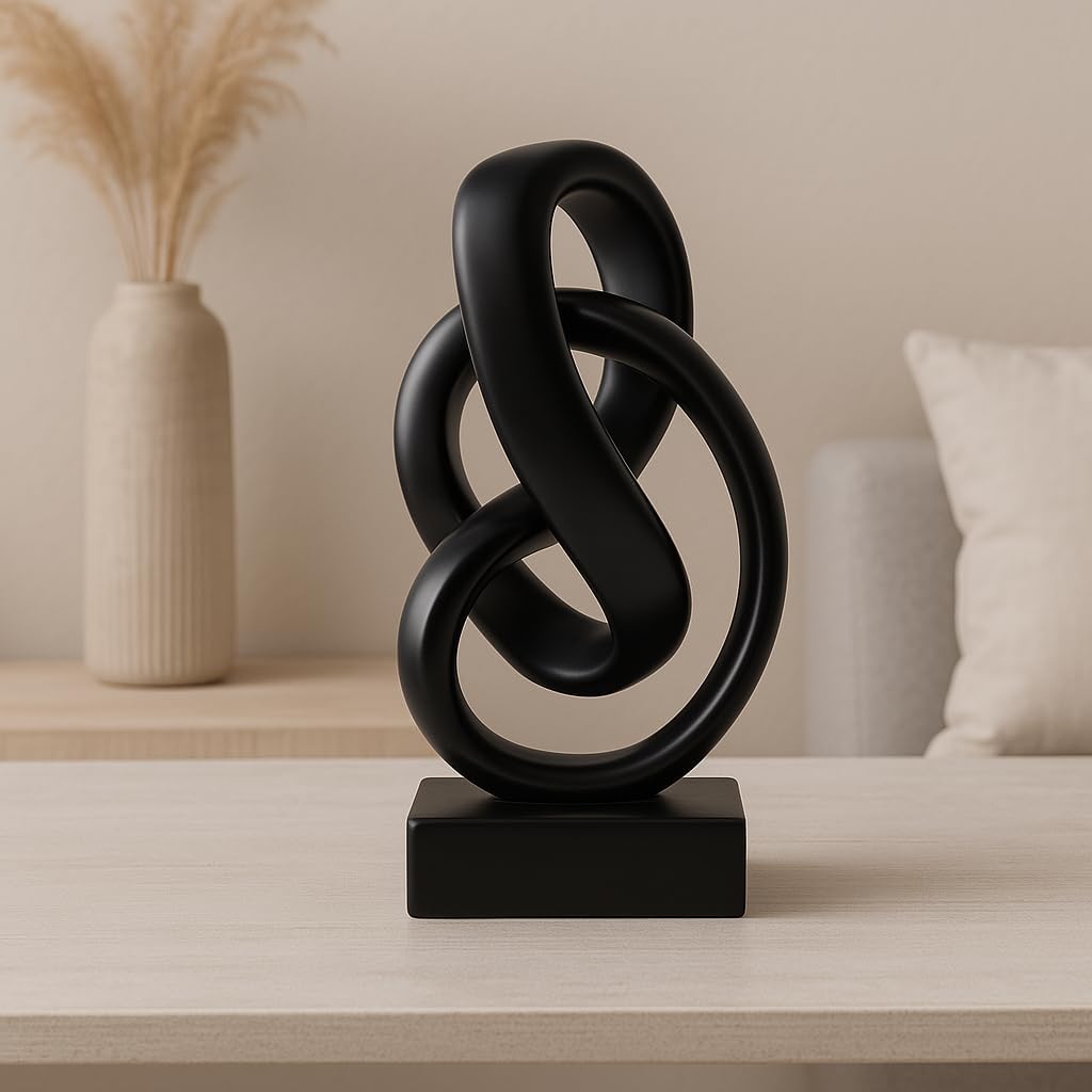 Abstract Knot Sculpture, Artistic Mobius Inspired Resin Decor, Elegant Home and Office Decor, Perfect for Shelves
