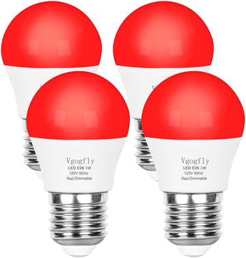 Red Light Bulb for Sleep Dimmable - Mood Setting Blue Light Blocking, A15 3W(25 Watt Equivalent) E26 Base &