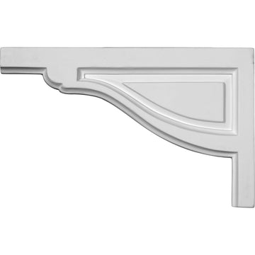 Large Traditional, Left Stair Brackets, 11 3/4"W x 7 3/8"H x 1/2"D, Primed