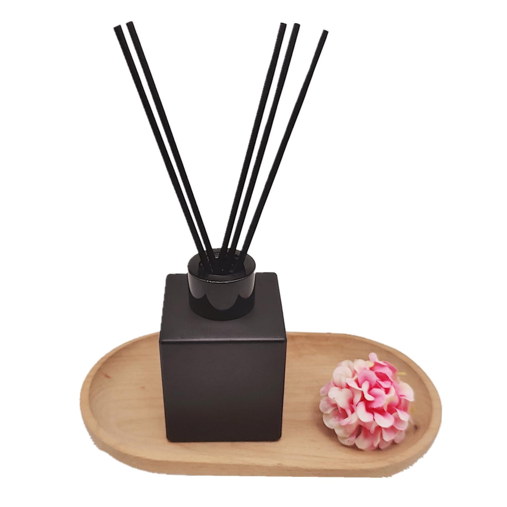 4PCS Reed Diffuser Bottle, Empty Matte Black Glass Jar, Fragrance Replacement Container 100ml(4, Square)