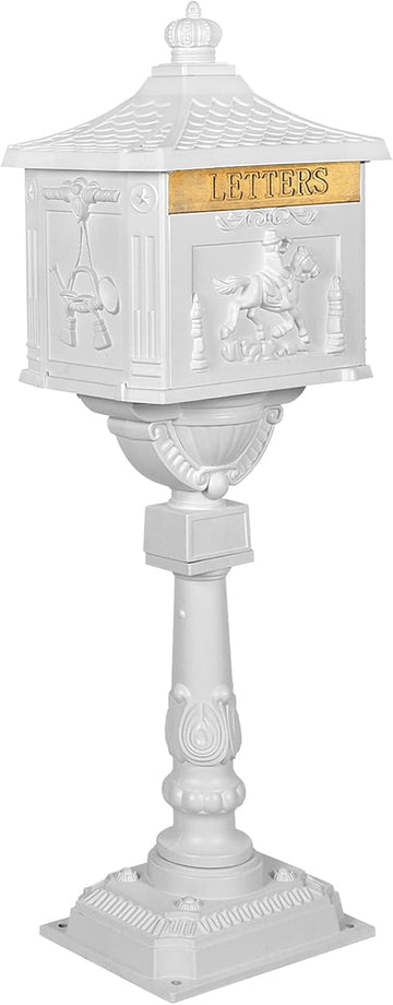 Mailbox Cast Aluminum White Mail Box Postal Box Security Heavy Duty New