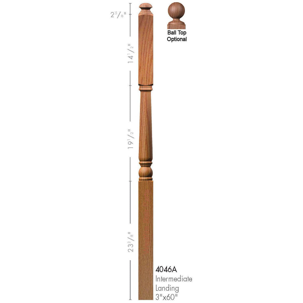 SP-4046A Poplar Colonial Intermediate Newel Post