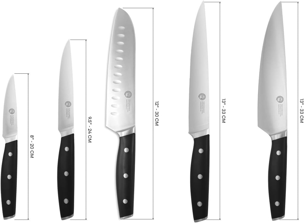 Chef Knife Set with Bag, Knife Roll Set with 5 Professional Quality Kitchen Knives for Precision Home Cooking, High