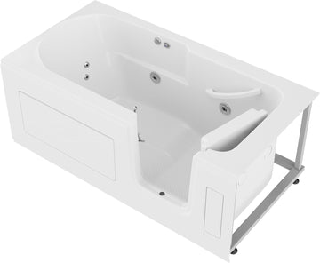 Wide Opening Door Right Drain Step-In Walk-In Whirlpool Tub with Low Entry Threshold in White Finish 30 in. x 60 in.