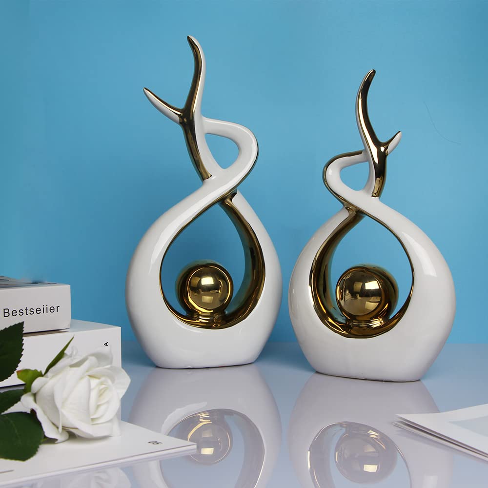 Decor Modern Abstract Art Ceramic Statue Table Decor (Large)