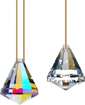 2pcs Crystal Ball Prism SunCatcher, 40mm Glass Ornament - Hanging Pendant, Rainbow Maker for Window, Home Décor