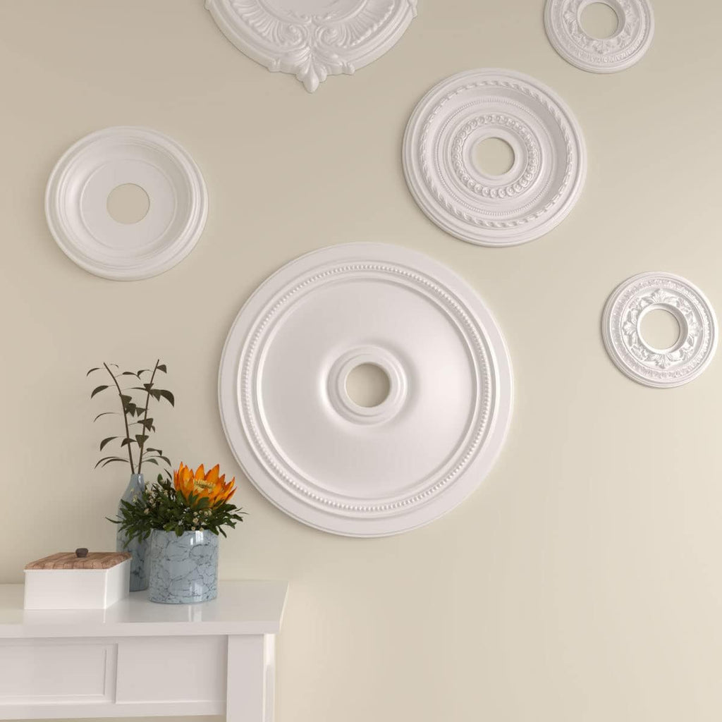 Diane Ceiling Medallion, 24"OD x 3 5/8"ID x 1 1/4"P (Fits Canopies up to 6 1/4"), Factory Primed