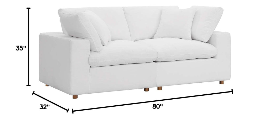 Commix Down-Filled Overstuffed Upholstered Loveseat