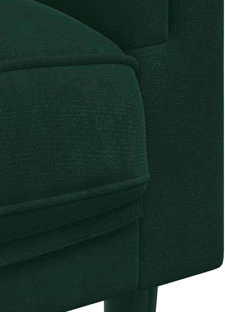 Velvet Loveseat 2-Seater Sofa Dark Green | Thickly Padded Seat, Armrests, Backrest, Round Pillows, Sturdy Legs
