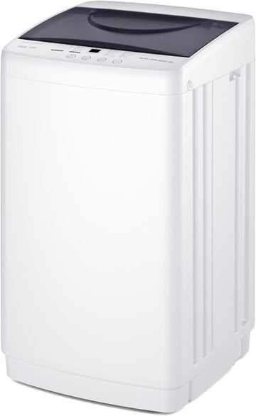 1.06 Cu.Ft. Portable Washing Machine, 7.7LBS Full-Automatic Laundry Washer with Stainless Steel Drum, 10 Wash Cycles &