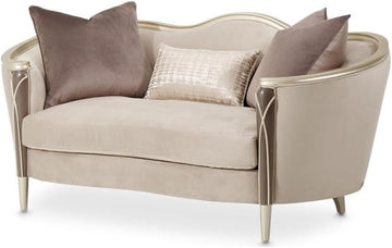 Villa Cherie Velvet Loveseat in Porcini/Hazelnut Brown