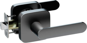 Passage Lever Door Handle, Reversible Black Front Door Handle No Lock or Exterior Door, Closet, Hallway - Door Lever