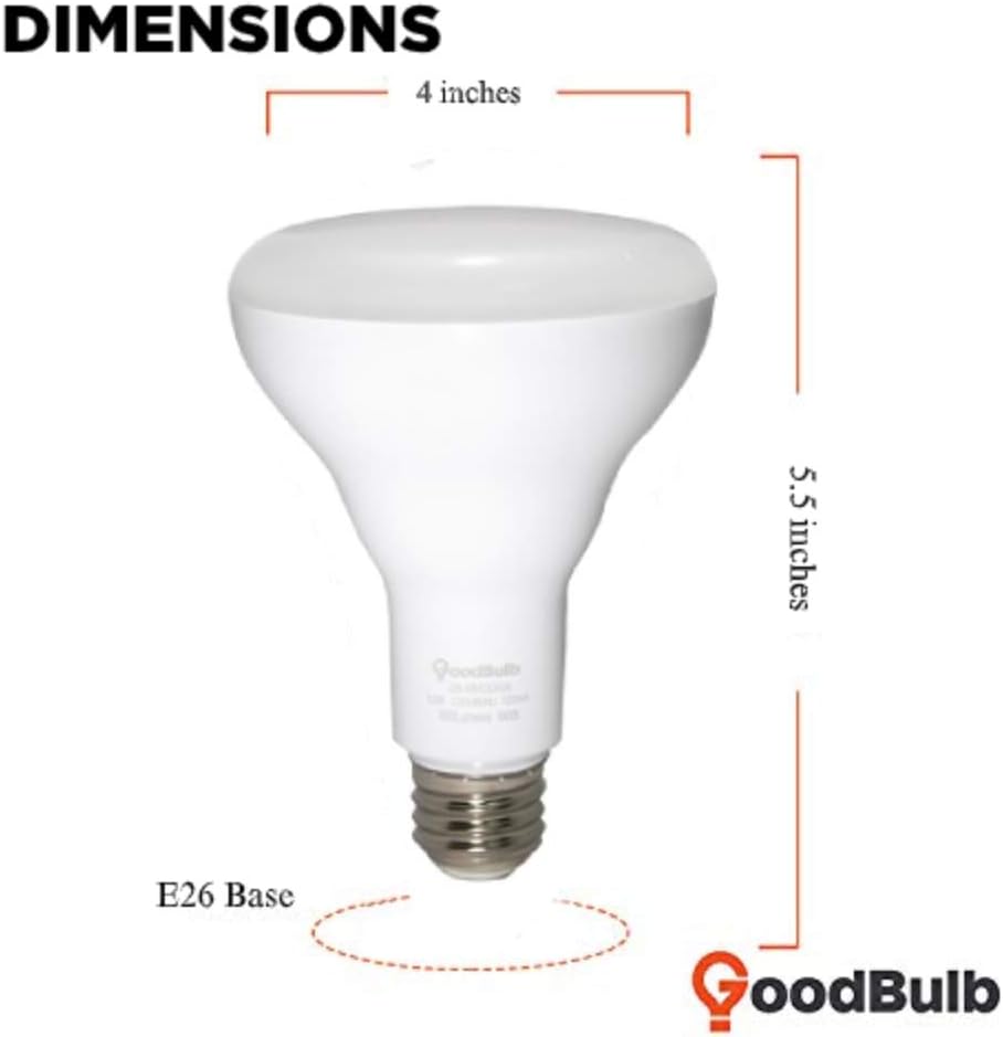 BR30 LED Light Bulb 12-Watt (85W Equivalent), 5000K Daylight White Color, 800-Lumens, Fully Dimmable, E26 Base (Pack (Pack Of 6)