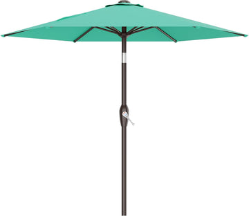 7.5FT Patio Umbrella Table Market Umbrella with 6 Sturdy Ribs