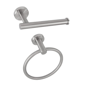 2 Pieces Bathroom Hardware Accessories, Towel Ring and Toilet Paper Holder- Stainless Steel Bath Towel Hanger and