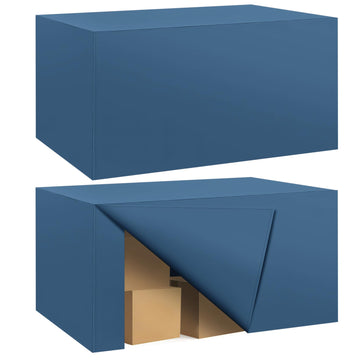 2 Pack Fitted Tablecloth for 4 Foot Rectangle 48 x 24 Inch Mediterranean Blue Table Covers Water Resistant Polyester