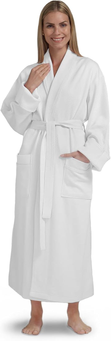 Terry Women's Soft Waffle Robe, Long Hotel Bathrobe, Spa Bath Robes | soft, luxury knit bath robe for women