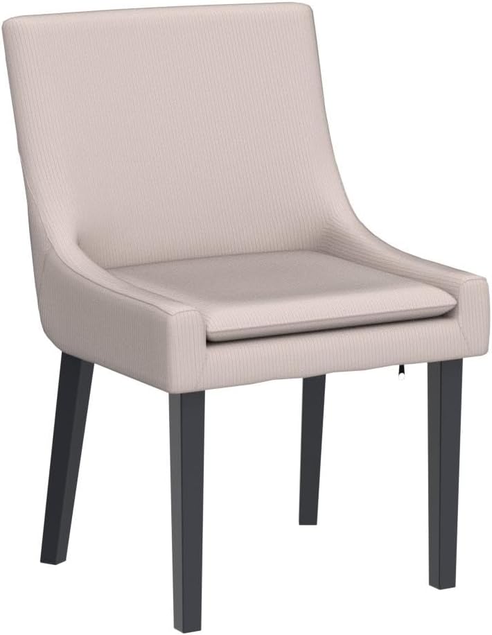 Modern Dining Chairs Set of 2, Upholstered Corduroy Accent Side Leisure Chairs with Mid Back and Wood Legs for Living Room/Dining Room-Beige
