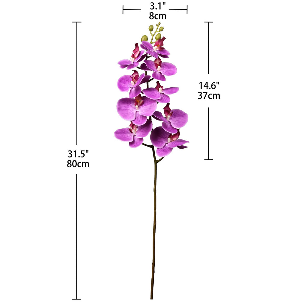 Blooming Phalaenopsis Orchid 31.5" Tall Real Touch Artificial Orchid with 9 Large Fake Orchids Artificial for