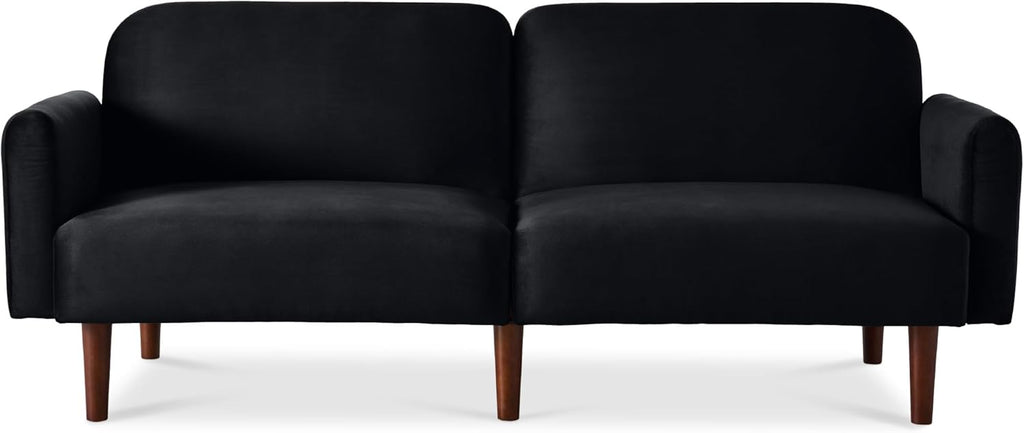 Best Choice Products 77" Mid Century Modern Velvet Loveseat Sofa, Couch, Convertible Sofa Sleeper Bed w/Real Wood