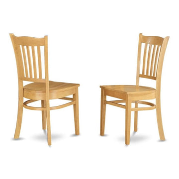 West Furniture GRC-OAK-W Groton Kitchen - Slat Back Wooden Seat Chairs, Set of 2, Oak