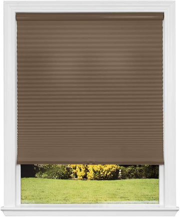 No Tools Custom Cordless Cellular Light Filtering Shades, Cornsilk, 40 7/8 in x 72 in