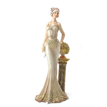 13 Inch Victorian Lady Figurine, Elegant Woman Statue