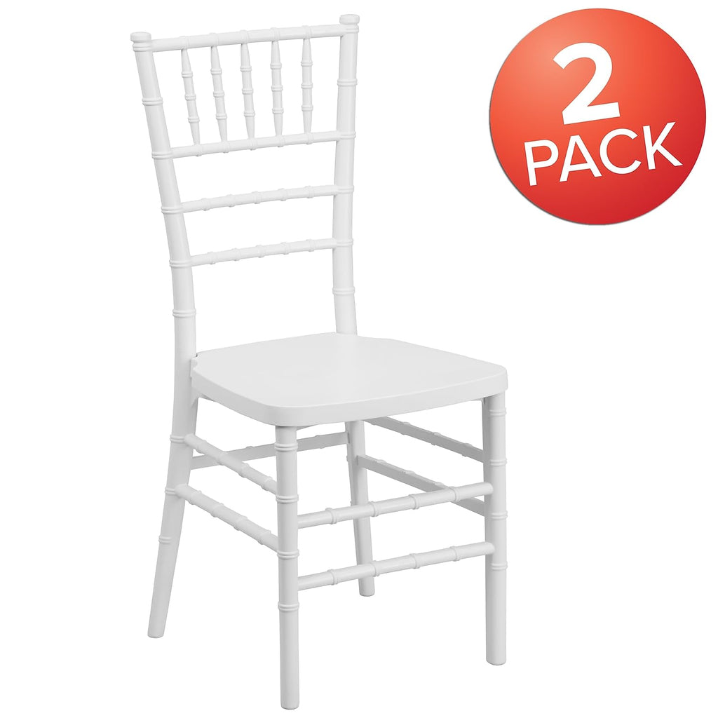 Stacking Resin Ballroom Chair, Silver, 2-Pack