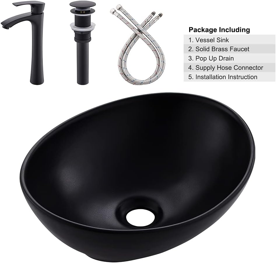 Rectangle Bathroom Sink with Faucet And Drain Combo-VASOYO 19x15 Inch Vessel Sink Above Counter Bathroom Vanity Sinks