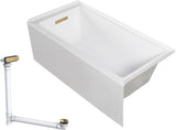 UATLN603220-L-CB Unity 60-in x 32-in x 20-in Alcove Acrylic Bathtub Kit With Left Hand Drain, White/Champagne Bronze