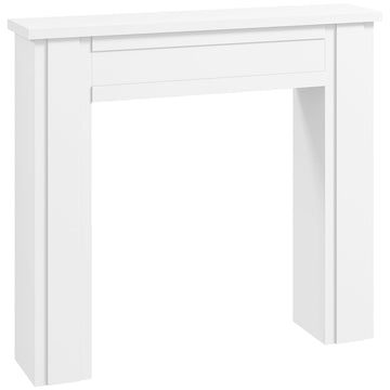 Modern Fireplace Mantel with Leg, 44.7" W x 40" H, White
