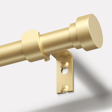 Gold Curtain Rods 72 to 144 Inch, 1 Inch Long Curtain Rod, Adjustable Heavy Duty Curtain Rods, Modern Decorative