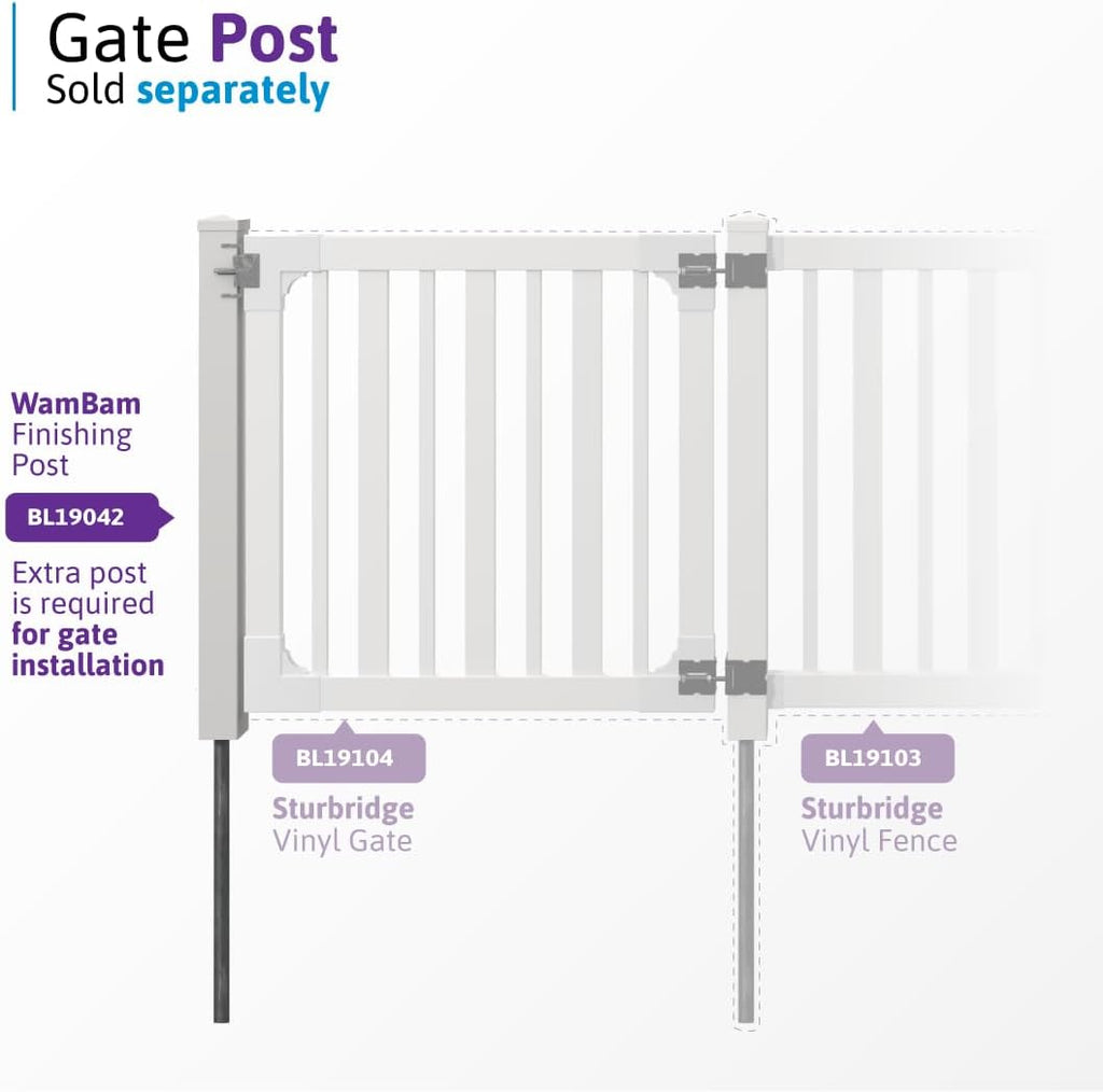 Sturbridge Gate Kit, White, 4ft H x 4ft W, 1 Gate
