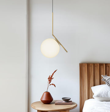 Jewels and Pearls Globe Pendant Light (1 Pack), 15" L-Shaped Aluminum Kitchen Island Lighting, 3000K Warm White Metal