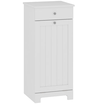 Laundry Cabinet with Removable Basket, Tilt Out Hamper, White