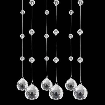 Crystal Beaded Strands Clear Glass Beads Curtain Hanging Wedding Props Decor Curtain Chandelier Door String Hanging