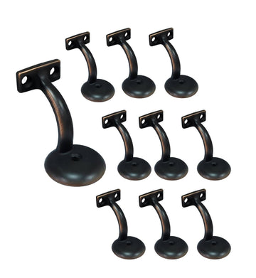 Heavy Duty zinc die cast Handrail Bracket, Aged Oil Rubbed Bronze, 10 Pack, Made in Taiwan
