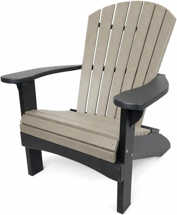 Amish Handmade Poly Adirondack Chair - Maintenance-Free Outdoor Patio Chair - Weatherproof Poly Lumber - Stainless