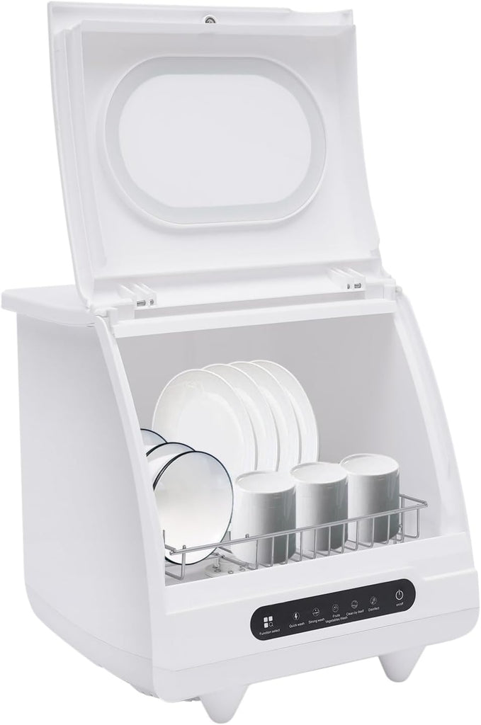 6-Set Countertop Dishwasher - 800w 5-in-1 Compact Dishwasher with High-Temp Sterilization (161.6℉)