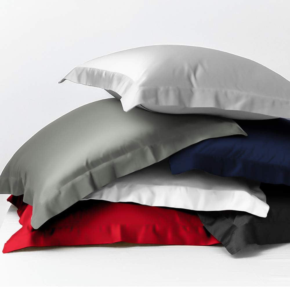 Cotton 26x26 Euro Sham Covers - 500 Thread Count Egyptian Cotton Euro Pillow Covers, 2 Pack Super Soft and Breathable