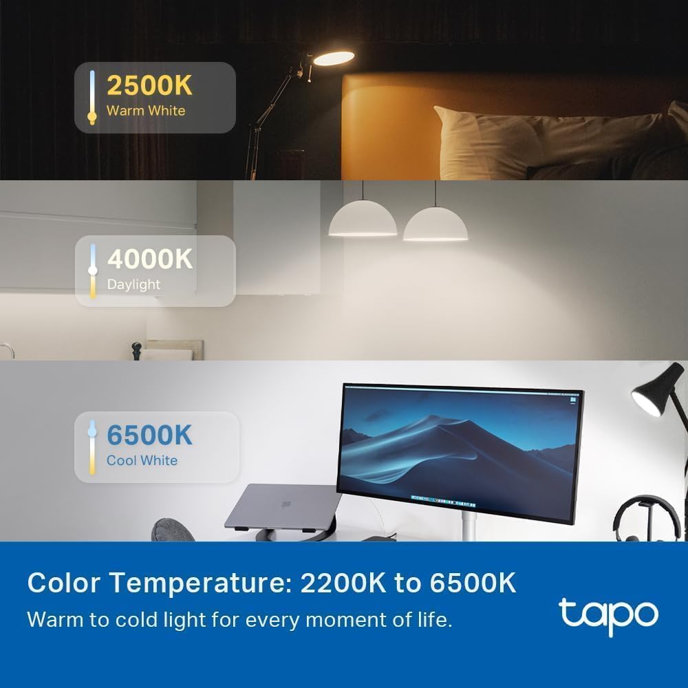 Smart Light Bulbs, 1100 Lumens High Brightness (75W Equivalent), Matter-Certified, 16M Colors WiFi Light Bulb