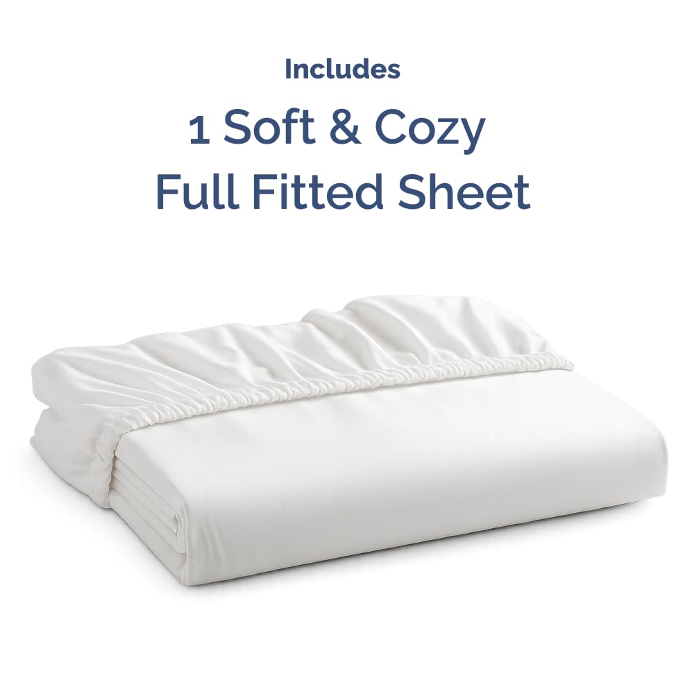 Full Fitted Sheet - Single Fitted Sheet Only - 8-16" Deep Pockets - White