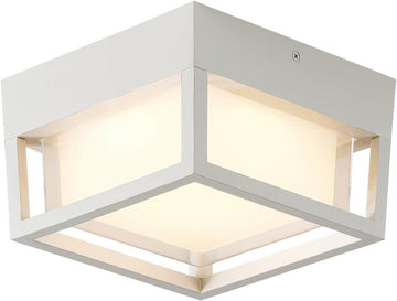 Small Outdoor Flush Mount LED Ceiling Light Exterior Porch Light Ceiling Mounted for Patio Balcony Terrace